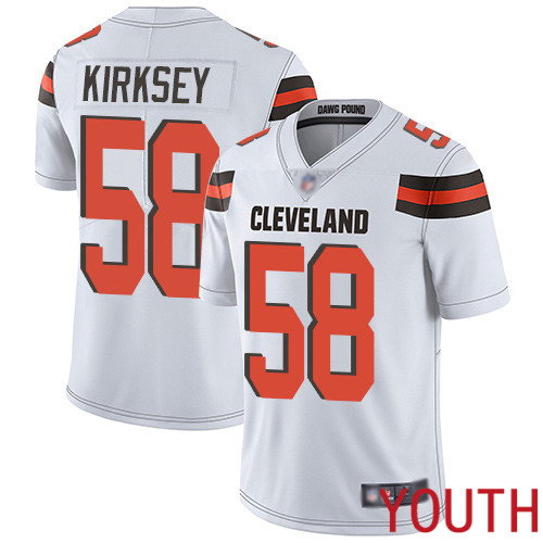 Cleveland Browns Christian Kirksey Youth White Limited Jersey #58 NFL Football Road Vapor Untouchable